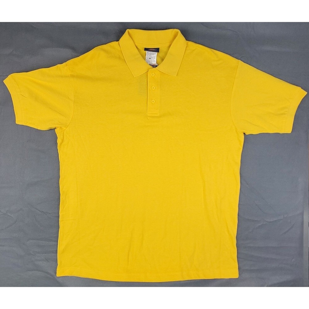 Dickies Men's Golf Polo Shirt XL Gold Yellow Short Sleeve Collared School Work